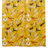 Antikes tropisches Hummingbird-Dschungelmuster Gel Duschvorhang (Vorderseite)