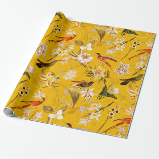 Antikes tropisches Hummingbird-Dschungelmuster Gel Geschenkpapier