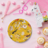 Antikes tropisches Hummingbird-Dschungelmuster Gel Pappteller (Party)