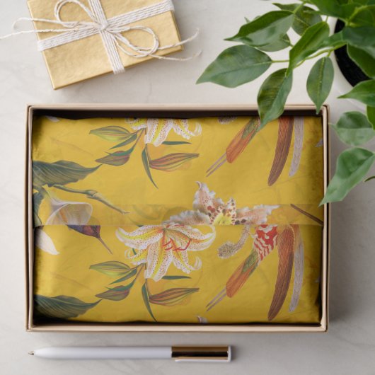 Antikes tropisches Hummingbird-Dschungelmuster Gel Seidenpapier (Geschenk)