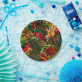 Antikes tropisches Parrox-Dschungelmuster Pappteller (Party)