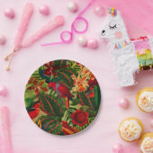 Antikes tropisches Parrox-Dschungelmuster Pappteller (Party)