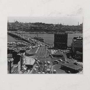 Antikes Türkei Istanbul Karakoy Galata Brücke Postkarte