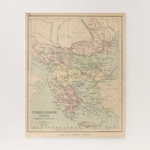 Antikes Türkei- und Griechenland-Karten-Puzzle Puzzle