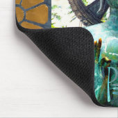 Antikes türkisfarbenes Buddha Gold Mosaik Foto Fri Mousepad (Ecke)