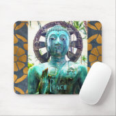 Antikes türkisfarbenes Buddha Gold Mosaik Foto Fri Mousepad (Mit Mouse)
