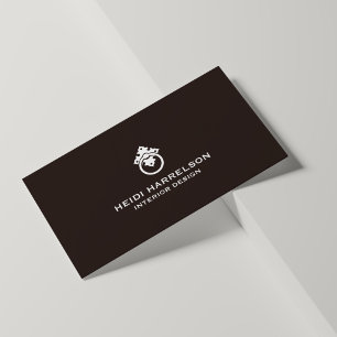 Antikes Türklopfer-Logo Braun Immobilienmakler Visitenkarte