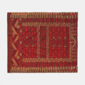 Antikes turkmenisches Design Fleecedecke (Vorderseite (Horizontal))
