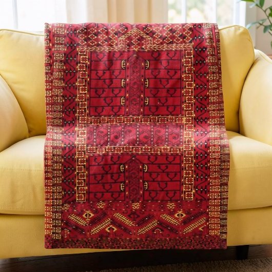 Antikes turkmenisches Design Fleecedecke