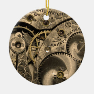 Antikes Uhrwerk-Ornament Keramikornament