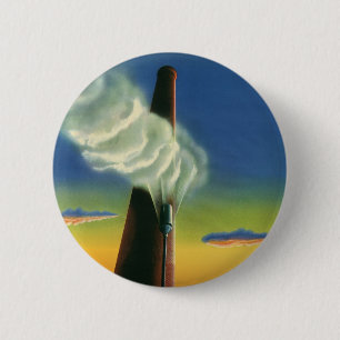 Antikes Unternehmen, Dampfpfeifenfabrik Sonnenaufg Button