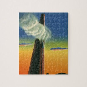 Antikes Unternehmen, Dampfpfeifenfabrik Sonnenaufg Puzzle