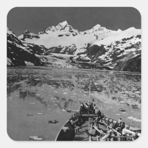 Antikes USA Alaska Glacier Bay National Monument Quadratischer Aufkleber