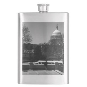 Antikes USA Washington Das Kapitol Straße Flachmann