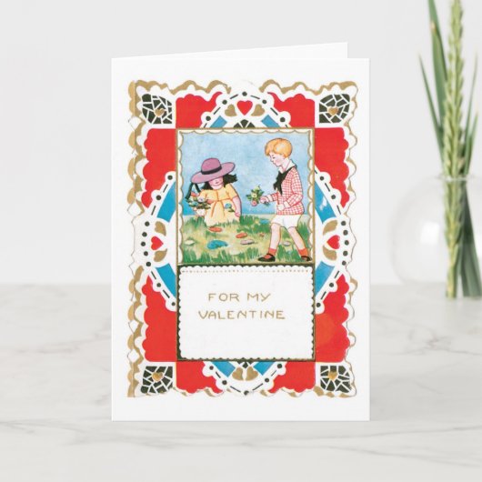 Antikes Valentine Feiertagskarte (Vorderseite)