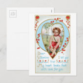 Antikes Valentine Feiertagspostkarte (Vorne/Hinten)