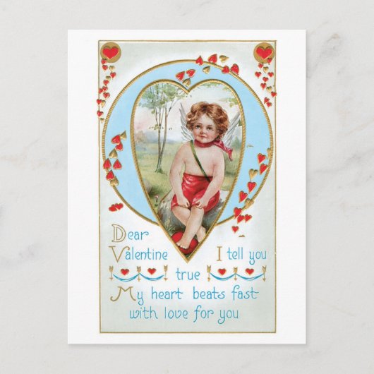 Antikes Valentine Feiertagspostkarte (Vorderseite)