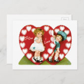 Antikes Valentine Feiertagspostkarte (Vorne/Hinten)