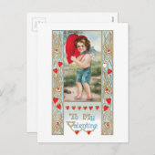 Antikes Valentine Feiertagspostkarte (Vorne/Hinten)