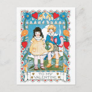 Antikes Valentine Feiertagspostkarte