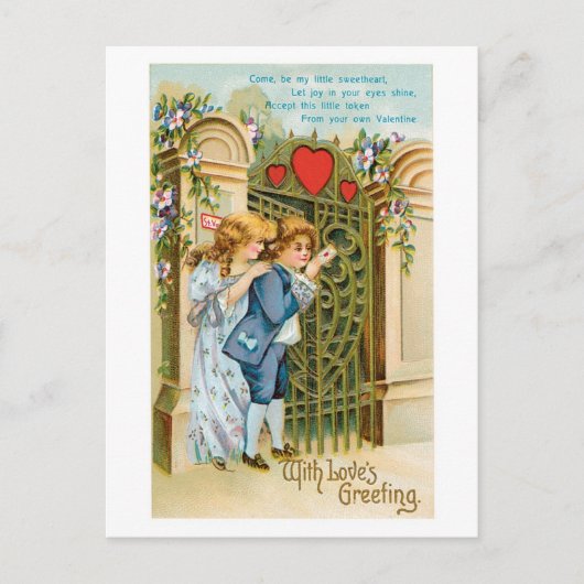 Antikes Valentine Feiertagspostkarte (Vorderseite)