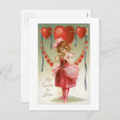 Antikes Valentine Feiertagspostkarte (Vorne/Hinten)