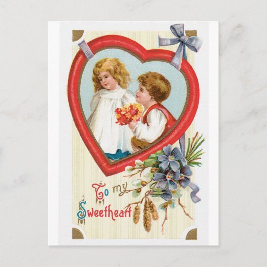 Antikes Valentine Feiertagspostkarte (Vorderseite)