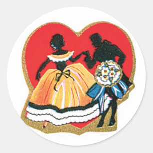 Antikes Valentins-Herzenpaar Runder Aufkleber