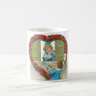 Antikes Valentinsgruß Kaffeetasse