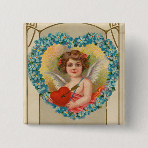 Antikes Valentinsgrußkarte, Stecher Litho Company, Button