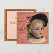 Antikes Valentinsgrußkarten-Püppchen Feiertagskarte (Vorne/Hinten)