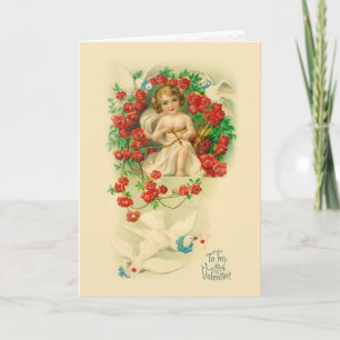 Antikes Valentinskarte von Cupid Feiertagskarte