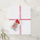 Antikes Valentinsmädchen mit Kätzchen Geschenkanhänger (Mit Garn)