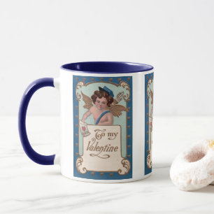 Antikes Valentinstag, Cherub mit Liebesbriefen Tasse