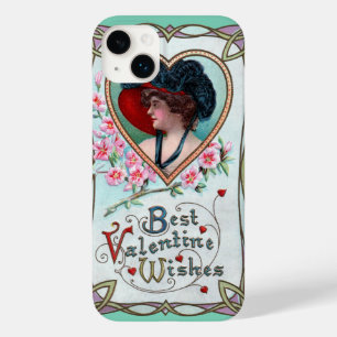 Antikes Valentinstag, elegante Frau in einem Herze Case-Mate iPhone Hülle
