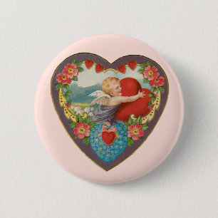 Antikes Valentinstag-Motiv, viktorianische Cherub- Button