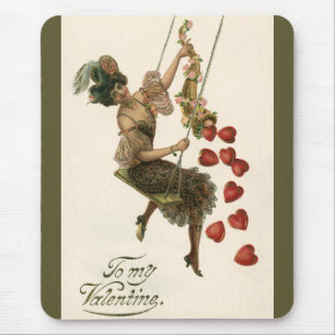Antikes Valentinstag, viktorianische Dame auf eine Mousepad