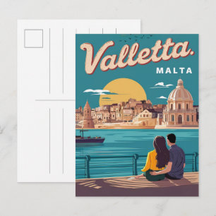 Antikes Valletta, Malta Reiseandenken und Geschenk Postkarte