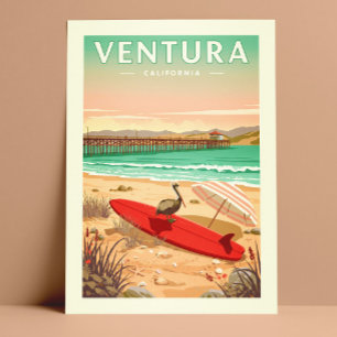 Antikes Ventura Kalifornien Postkarte