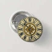 Antikes vergoldetes Zifferblatt Steampunk Button (Vorne & Hinten)