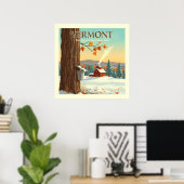 Antikes Vermont Poster (Heimbüro)