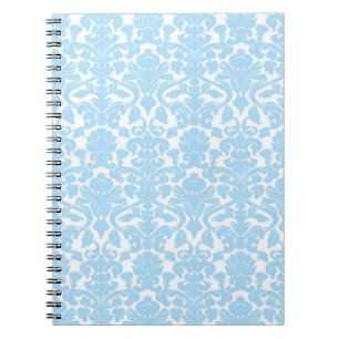 Antikes verziertes florales hellblaues Notizbuch Notizblock