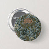 Antikes viktorianisches Blumenmuster Salbei Terrak Button (Vorne & Hinten)