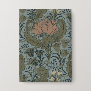 Antikes viktorianisches Blumenmuster Salbei Terrak Button
