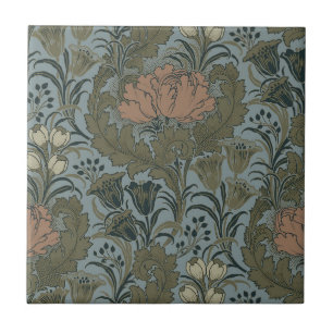 Antikes viktorianisches Blumenmuster Salbei Terrak Fliese