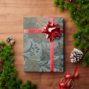 Antikes viktorianisches Blumenmuster Salbei Terrak Geschenkpapier