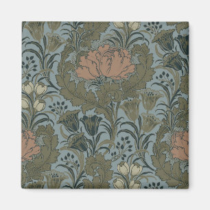 Antikes viktorianisches Blumenmuster Salbei Terrak Magnet