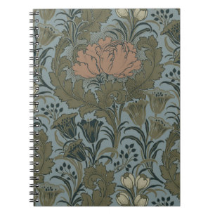 Antikes viktorianisches Blumenmuster Salbei Terrak Notizblock
