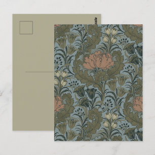 Antikes viktorianisches Blumenmuster Salbei Terrak Postkarte