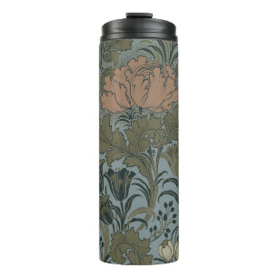 Antikes viktorianisches Blumenmuster Salbei Terrak Thermosbecher